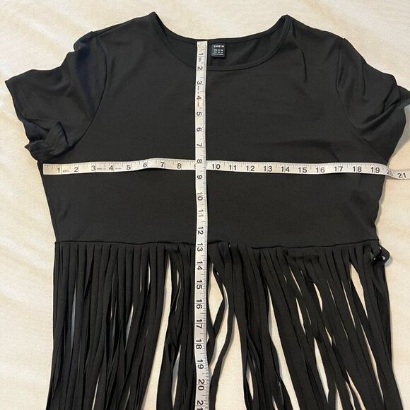NEW Women's Black Fringe short sleeve shirt, XXL - Picture 9 of 9
